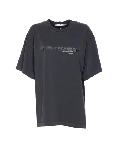 Alexander Wang Women Logo Oversize T-shirt In Gray