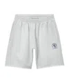 Alexander Wang Logo Oversized Cotton Terry Track Shorts In Gray