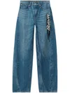 Alexander Wang Logo-patch Ballloon Jeans In Blue