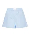 Alexander Wang Logo-patch Cotton Shorts In Blue
