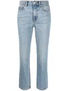 Alexander Wang Mid-rise Cropped Jeans In Blue