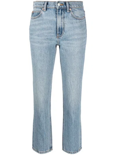 Alexander Wang Mid-rise Cropped Jeans In Blue