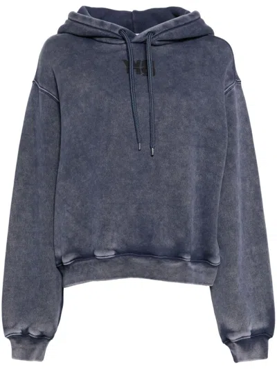 Alexander Wang Logo Patch Hoodie In Washed Asphalt