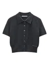 Alexander Wang Logo-patch Polo-collar Cardigan In Multi