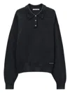 Alexander Wang Logo-patch Polo Shirt In Black