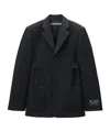 Alexander Wang Logo Patch Single-breasted Blazer In Black