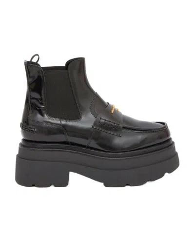 Alexander Wang Logo-plaque Chunky Sole Boots In Black