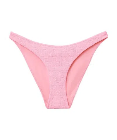 Alexander Wang Logo-print Bikini Bottoms In Pink