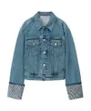 Alexander Wang Logo-print Buttoned Denim Jacket In Blue