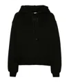 Alexander Wang Essential Terry Cotton Hoodie W/ Logo In Black
