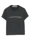 Alexander Wang Cotton Shrunken Logo T-shirt In Black