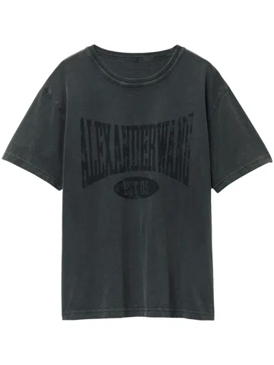 Alexander Wang Logo-print Cotton T-shirt In Schwarz