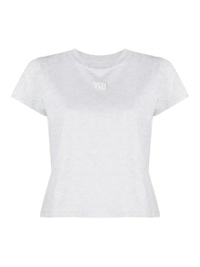 Alexander Wang Logo-print Cotton T-shirt In Grey