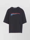 Alexander Wang Women T-shirt With Thermo-applied Rhinestone Star In Blue