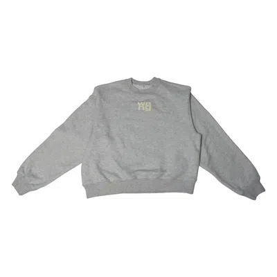 Alexander Wang Logo Print Crewneck Sweatshirts Light Grey In Gray
