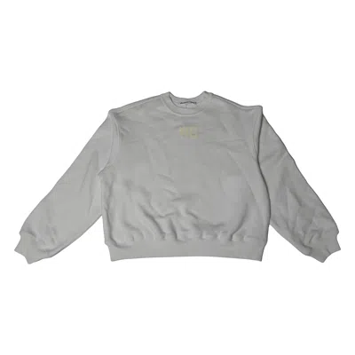 Alexander Wang Logo Print Crewneck Sweatshirts White In Gray