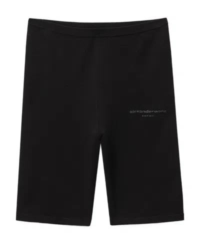 Alexander Wang Logo-print Elasticated Shorts In Black