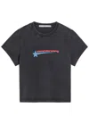 Alexander Wang Logo-print Embellished Cropped Cotton T-shirt In Black