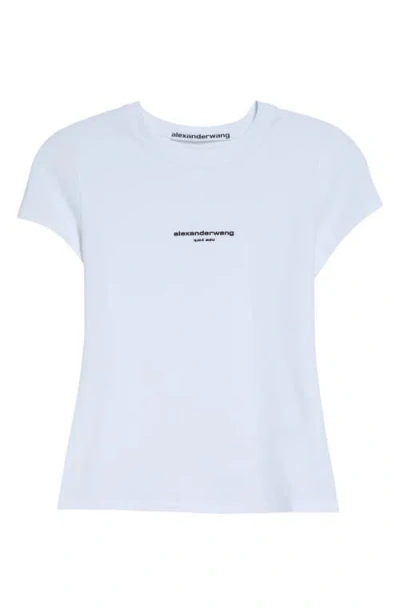 Alexander Wang Logo Print Fitted Stretch Cotton T-shirt In White