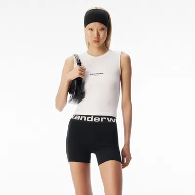 Alexander Wang Logo Print Fitted Tank In White