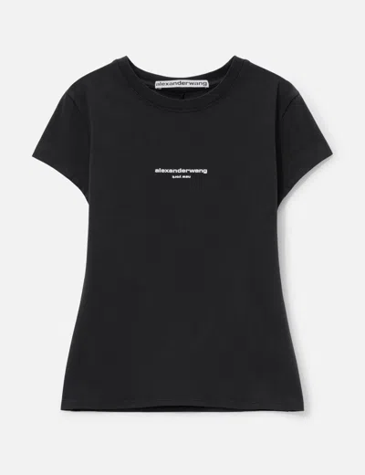 Alexander Wang Logo Print Fitted Tee In Black