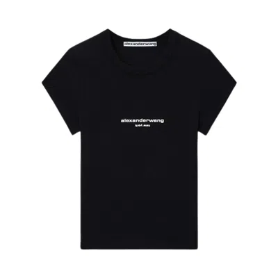 Pre-owned Alexander Wang Logo Print Fitted Tee 'black' | Women's Size S