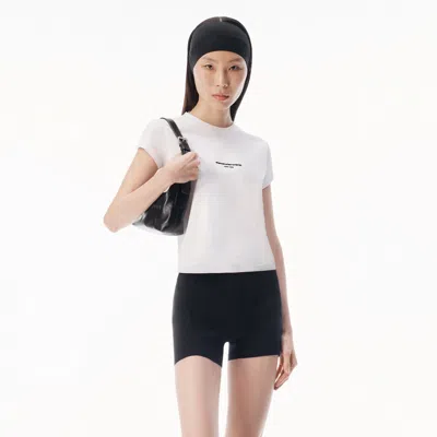 Alexander Wang Logo Print Fitted Tee In White