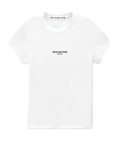 Alexander Wang Minimalist Slim Fit Logo T-shirt In White