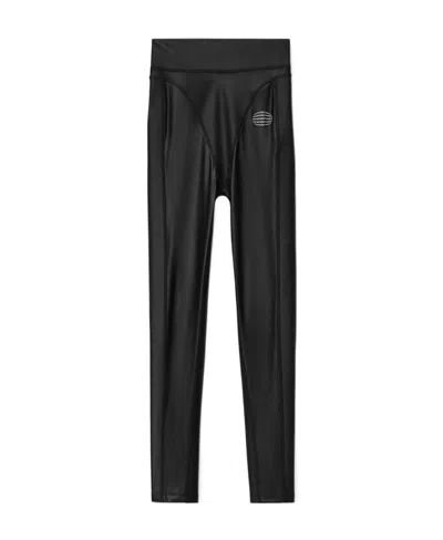 Alexander Wang Logo-print High-rise Leggings In Black