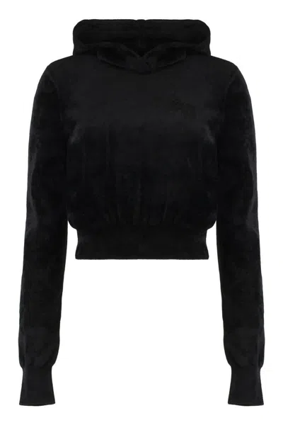 Alexander Wang Logo Print Hoodie In Black
