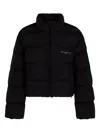 Alexander Wang Short Quilted Down Jacket With Reflective Logo Clothing In Black
