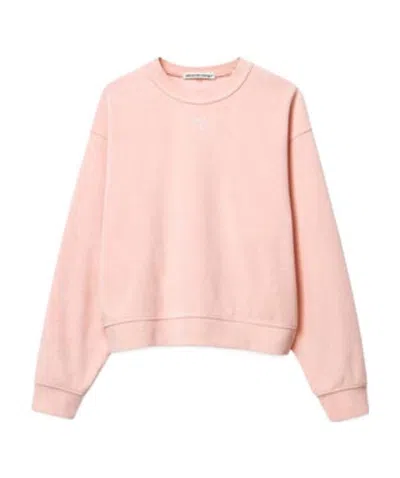 Alexander Wang Logo-print Long-sleeve Sweatshirt In Pink