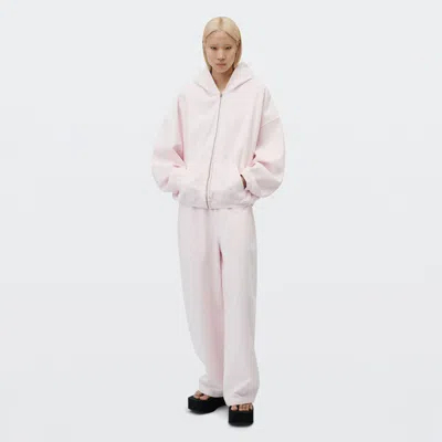 Alexander Wang Logo Print Mid-rise Oversized Sweatpant In Washed Light Pink