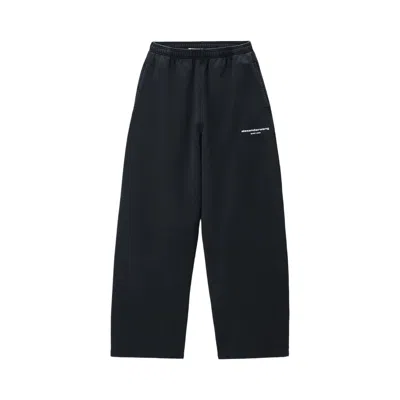 Pre-owned Alexander Wang Logo Print Mid-rise Relaxed Sweatpant 'washed Black' | Women's Size S