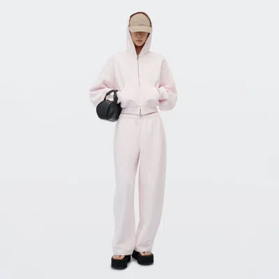 Alexander Wang Logo Print Mid-rise Relaxed Sweatpant In Washed Light Pink