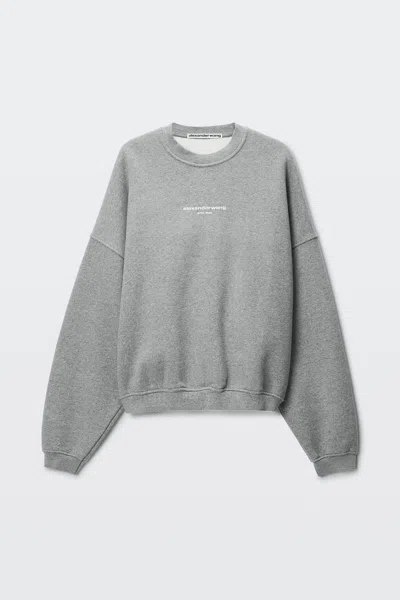 Alexander Wang Logo Print Oversized Crewneck Washed Black