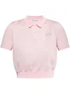 Alexander Wang Omens Short-sleeve Mesh-knit Polo T-shirt Light Pink Xs In Pink
