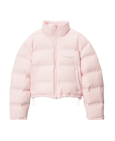 Alexander Wang Logo-print Puffer Jacket In Pink