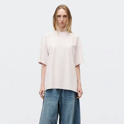 Alexander Wang Logo Print Short Sleeve Tee In Washed Light Pink