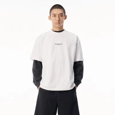 Alexander Wang Logo Print Short Sleeve Tee In White