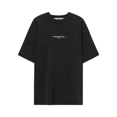 Pre-owned Alexander Wang Logo Print Short-sleeve Tee 'washed Black' | Men's Size S