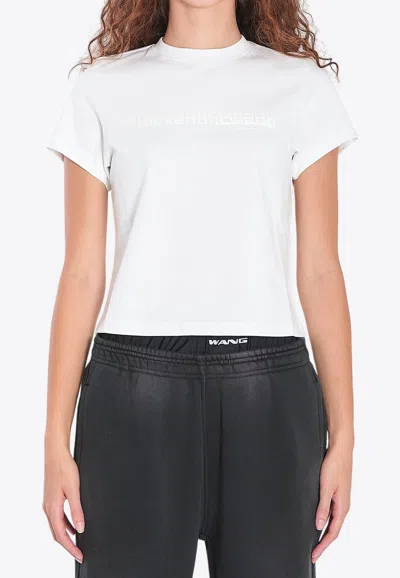 ALEXANDER WANG LOGO PRINT SHRUNKEN T-SHIRT