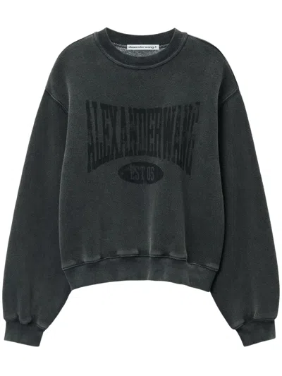 Alexander Wang Logo-print Sweatshirt In Black