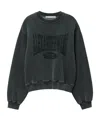 Alexander Wang Charcoal Cotton Blend Oversize Sweatshirt In Black