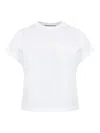 Alexander Wang Fitted Shrunken Tee With Classic Crew Neckline In White