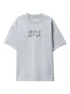 Alexander Wang Light Grey Cotton Boxy Logo T-shirt In Gray