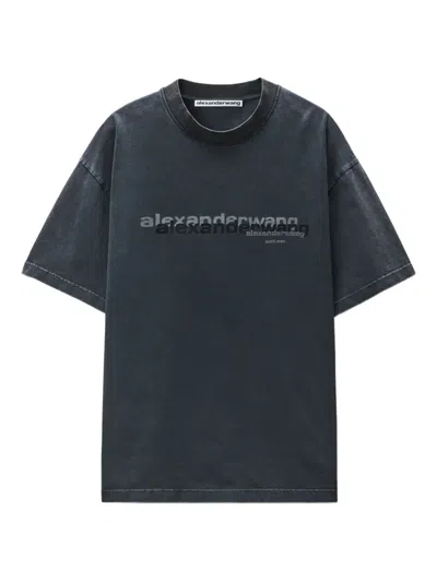 Alexander Wang Logo-print T-shirt In Gray