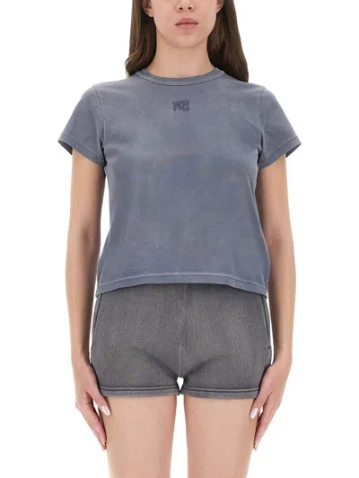 Alexander Wang Logo Print T-shirt In Blue