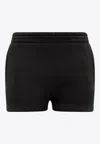 Alexander Wang Logo Print Track Shorts In Black
