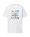 Alexander Wang Marathon Print Cotton Crew-neck T-shirt In White